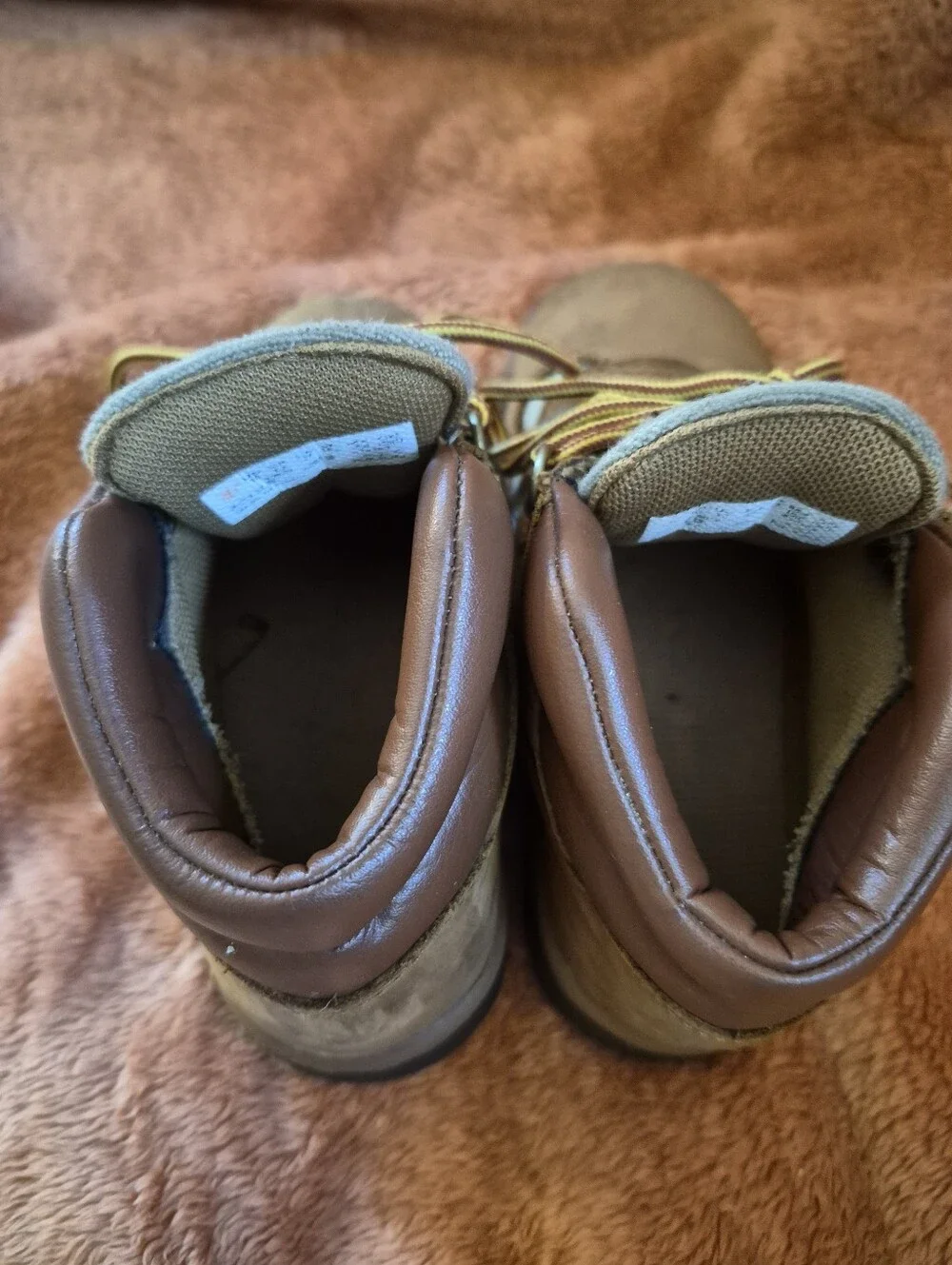 Size 10 - Timberland Kids Brown And Tan Boots With Black Rubber Soles